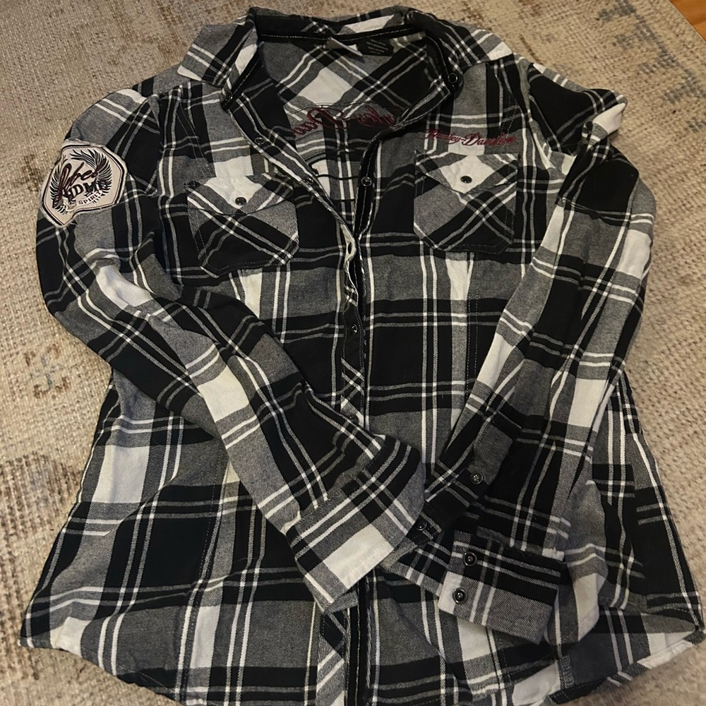 Harley Davidson flannel snap up
